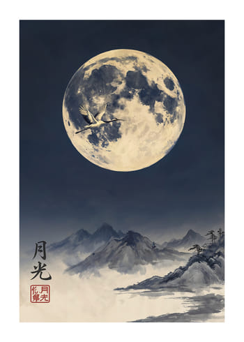 Poster Moonlit Crane