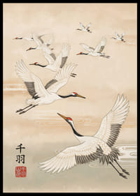 Dancing with elegant cranes in a dreamy sky.-6