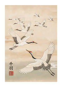 Dancing with elegant cranes in a dreamy sky.-1