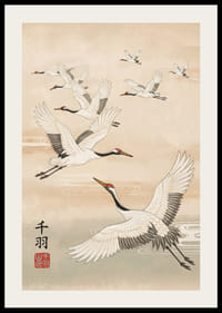 Dancing with elegant cranes in a dreamy sky.-2