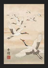 Dancing with elegant cranes in a dreamy sky.-5