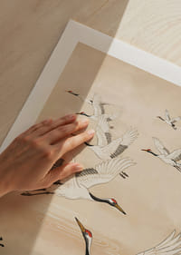 Dancing with elegant cranes in a dreamy sky.-9