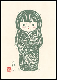 Delicate kokeshi that exudes peace and beauty.-6