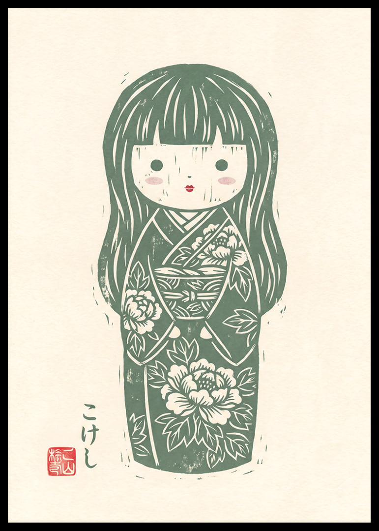 Delicate kokeshi that exudes peace and beauty.-12