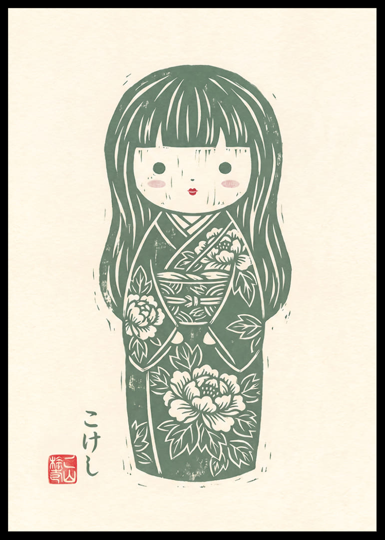 Delicate kokeshi that exudes peace and beauty.-12