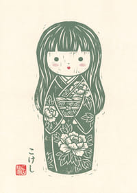 Delicate kokeshi that exudes peace and beauty.-7