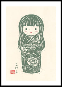 Delicate kokeshi that exudes peace and beauty.-0