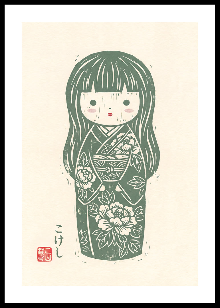 Delicate kokeshi that exudes peace and beauty.-12