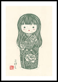 Delicate kokeshi that exudes peace and beauty.-0