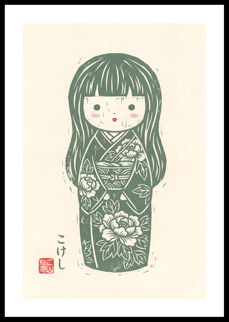 Delicate kokeshi that exudes peace and beauty.-12