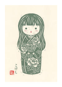 Delicate kokeshi that exudes peace and beauty.-1