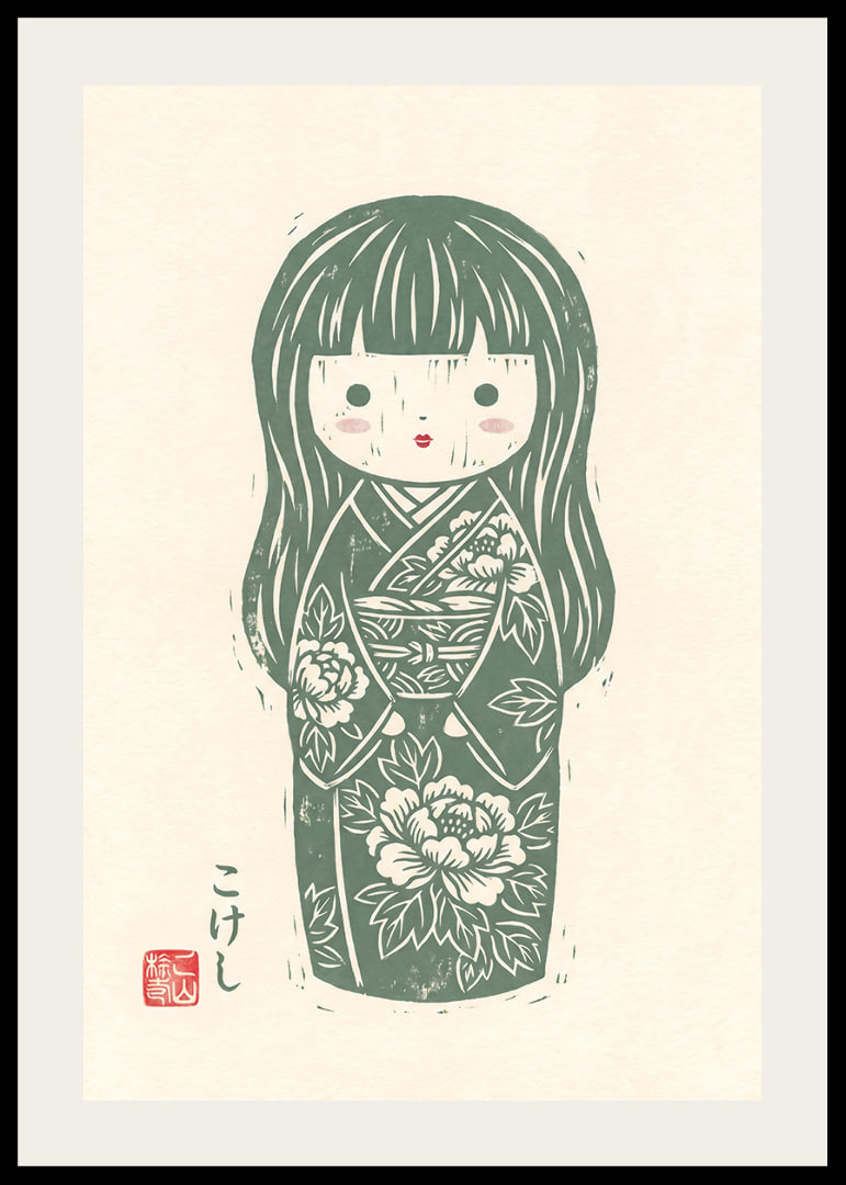 Delicate kokeshi that exudes peace and beauty.-12