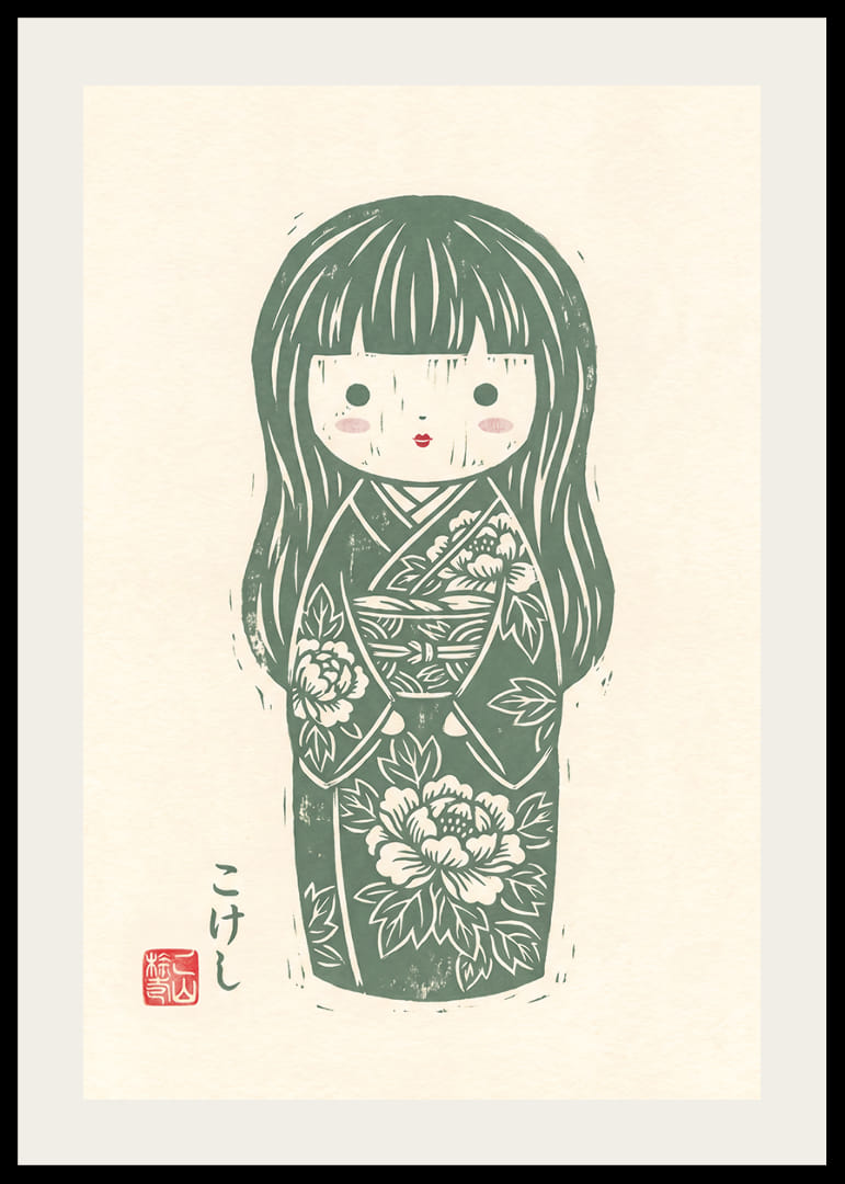 Delicate kokeshi that exudes peace and beauty.-12