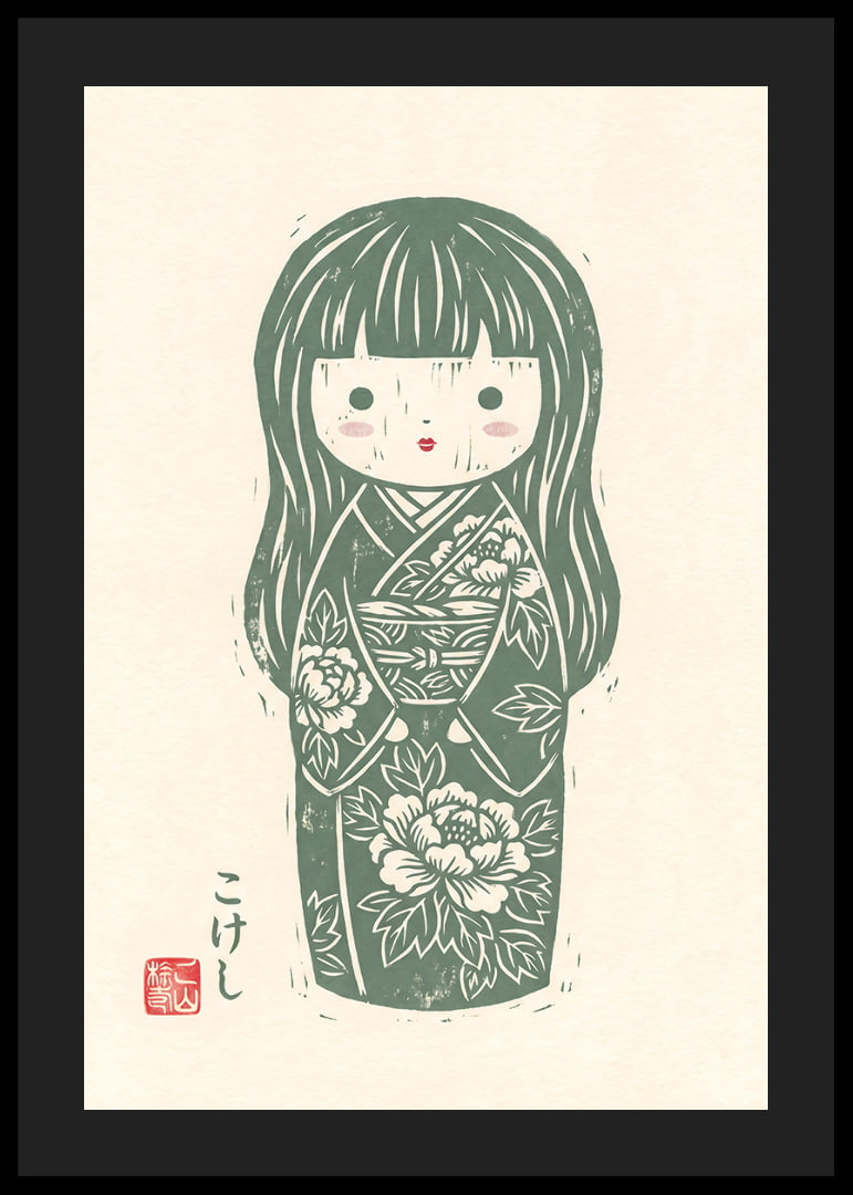 Delicate kokeshi that exudes peace and beauty.-12