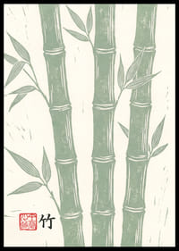 Graceful bamboo canes in calm green tones.-6