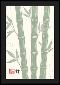 Graceful bamboo canes in calm green tones.-4