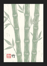 Graceful bamboo canes in calm green tones.-5