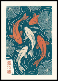Colorful koi swim in elegant harmony.-0