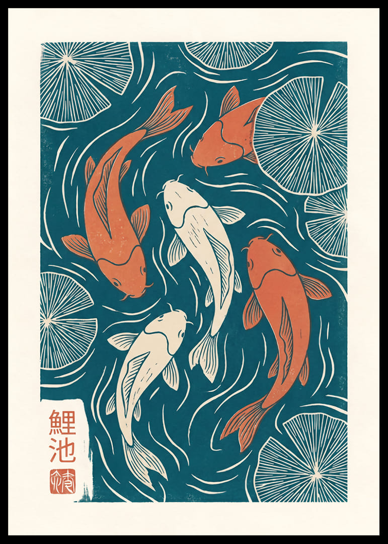 Colorful koi swim in elegant harmony.-12