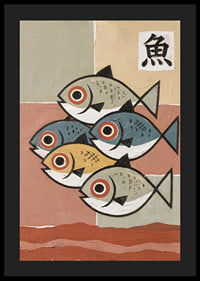 Five fish in calming, harmonious colors and shapes.-4