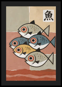 Five fish in calming, harmonious colors and shapes.-4