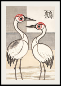 Two cranes in stylish harmony adorn this elegant poster.-2