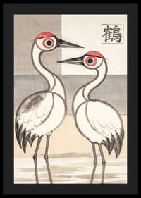 Two cranes in stylish harmony adorn this elegant poster.-4