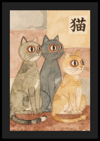 Three cats in a harmonious palette give a sense of calm and nostalgia.-4