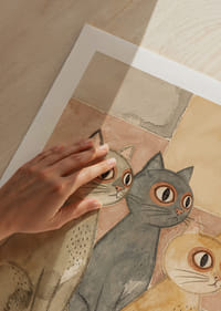 Three cats in a harmonious palette give a sense of calm and nostalgia.-9