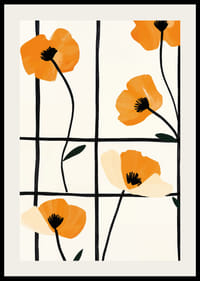 Glowing poppies in a grid add elegance to walls.-2