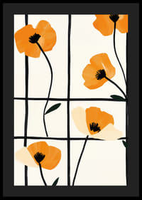 Glowing poppies in a grid add elegance to walls.-4