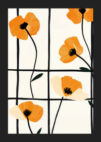 Glowing poppies in a grid add elegance to walls.-5
