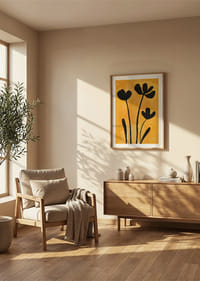 Black silhouettes of flowers against a golden background.-8