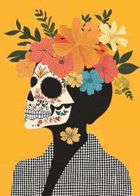The contrast between skull and flowers fascinates and catches the eye.-7