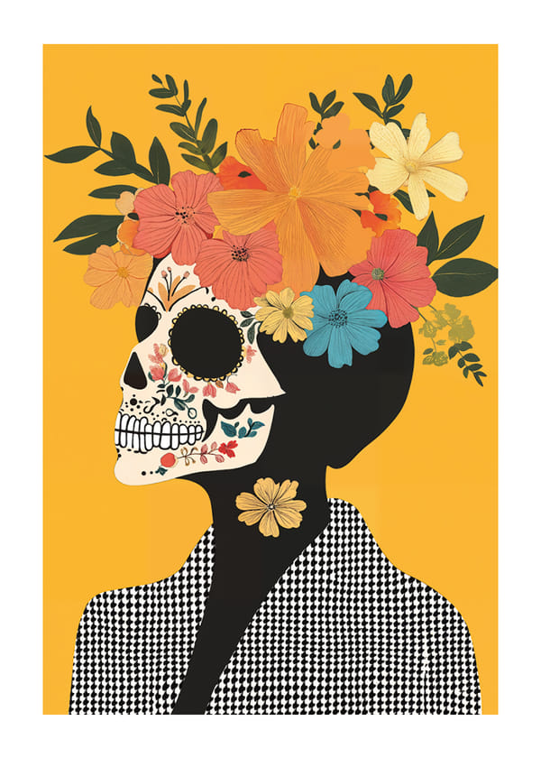 Póster Floral Skull Symphony