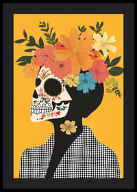 The contrast between skull and flowers fascinates and catches the eye.-4