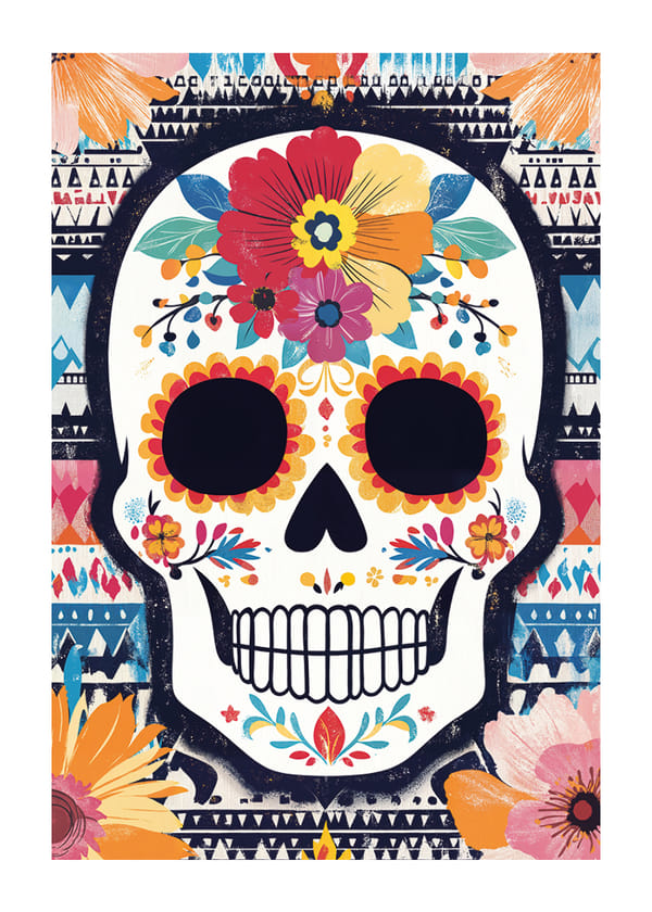 Póster Floral Fiesta Skull