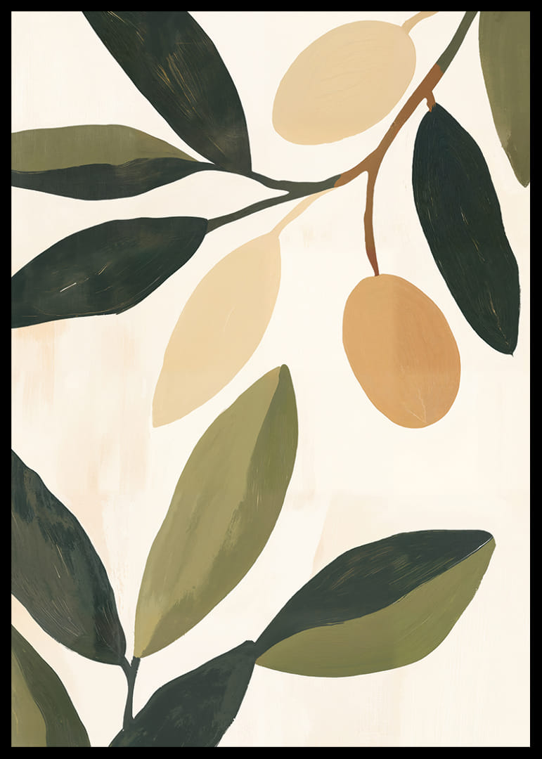 The simplicity of the olives and leaves gives the room calm and elegance.-12