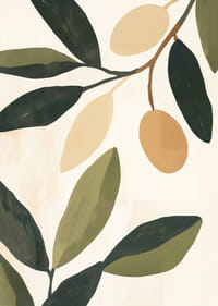 The simplicity of the olives and leaves gives the room calm and elegance.-7
