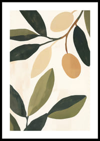 The simplicity of the olives and leaves gives the room calm and elegance.-0