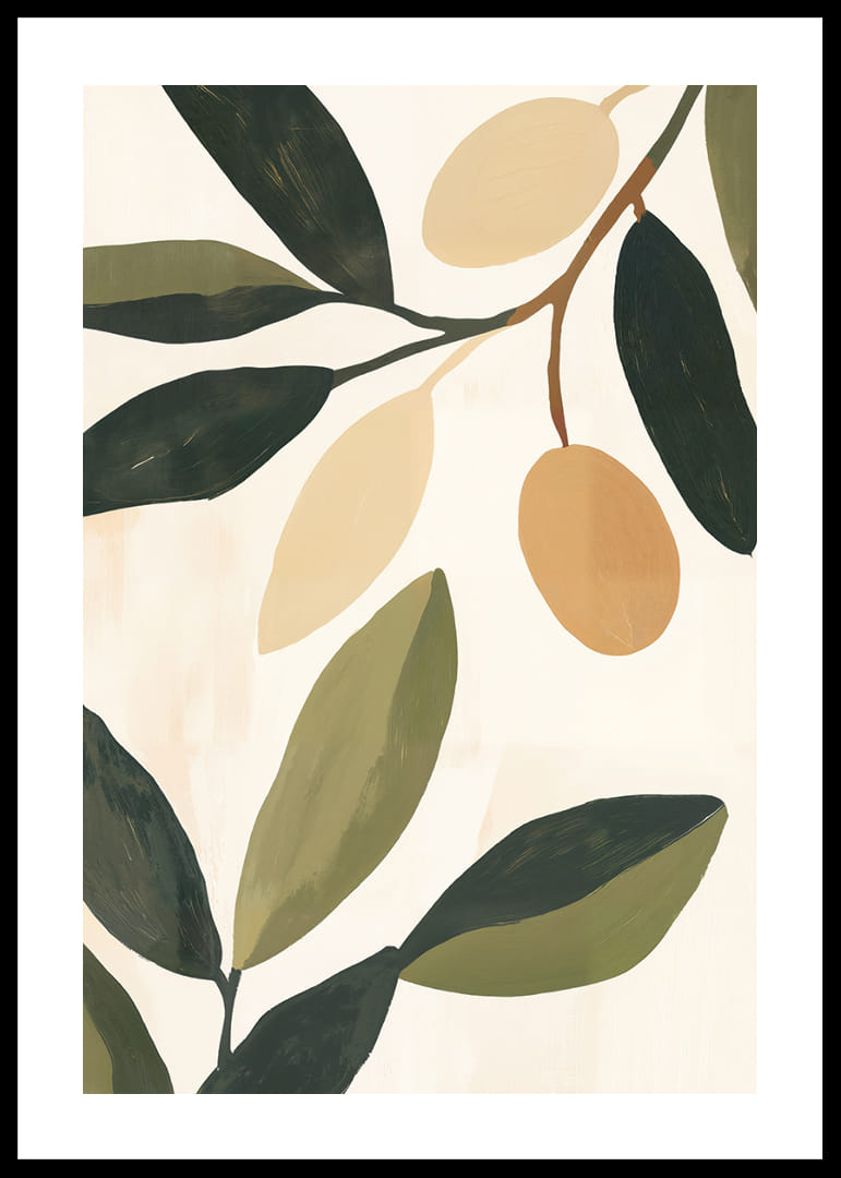 The simplicity of the olives and leaves gives the room calm and elegance.-12