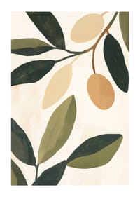 The simplicity of the olives and leaves gives the room calm and elegance.-1