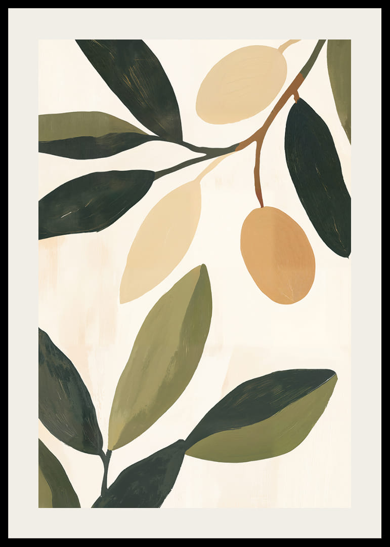 The simplicity of the olives and leaves gives the room calm and elegance.-12