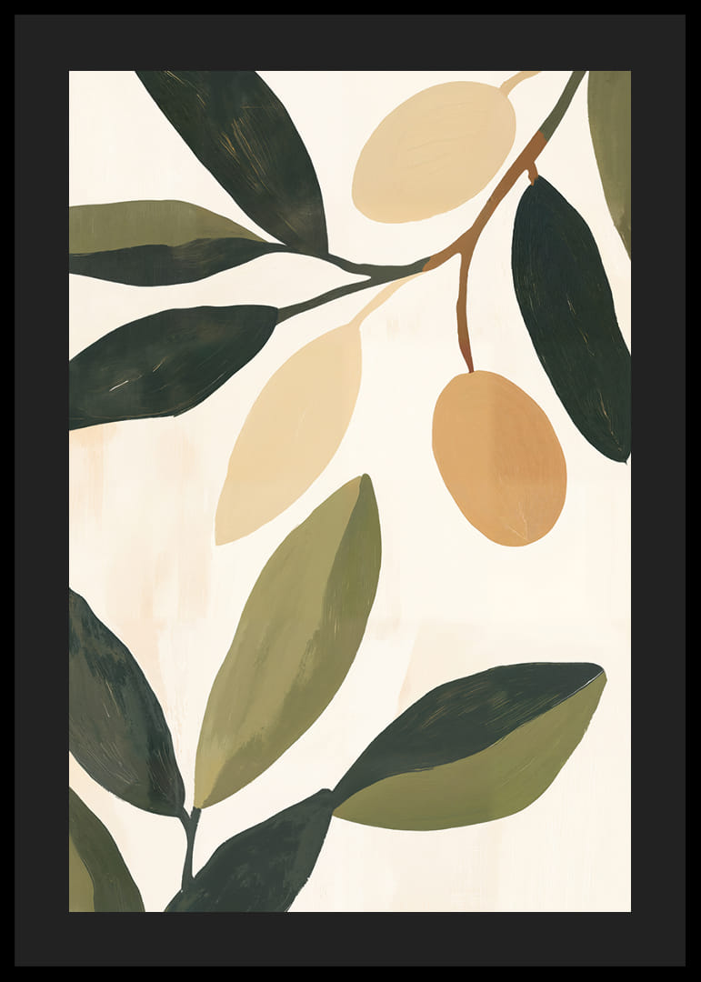 The simplicity of the olives and leaves gives the room calm and elegance.-12