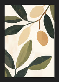 The simplicity of the olives and leaves gives the room calm and elegance.-5