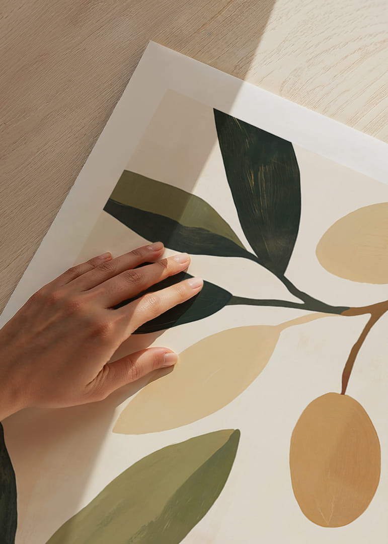 The simplicity of the olives and leaves gives the room calm and elegance.-12