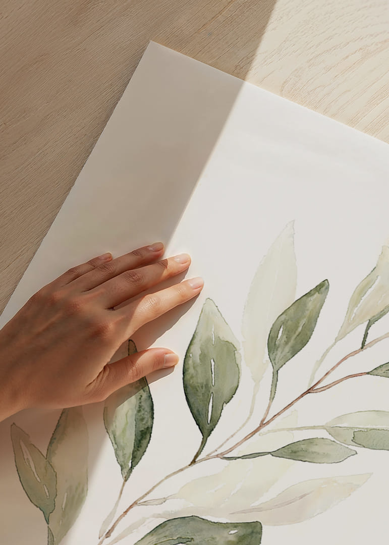 A calming wreath of leaves in soft, natural tones.-12