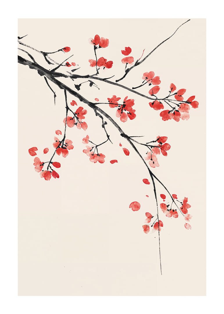 Soft cherry blossoms float against a light background.-12