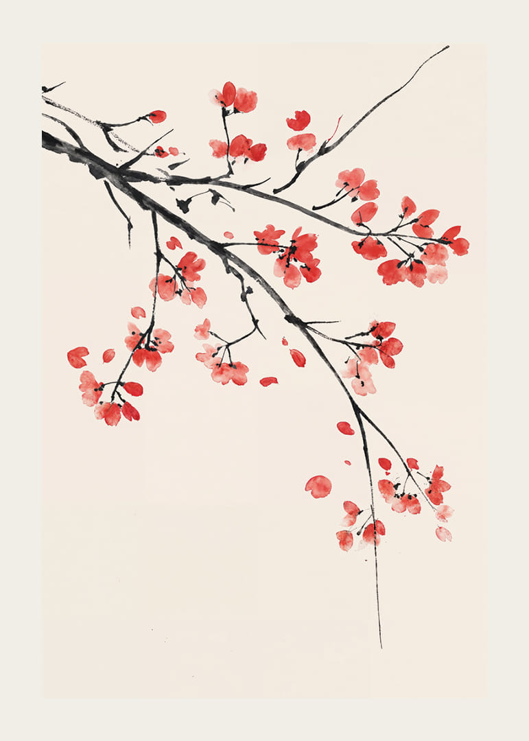 Soft cherry blossoms float against a light background.-12