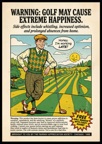 A golfer enjoys the sun and the rolling greenery of the course.-0